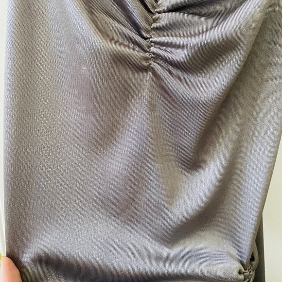 UO Asymmetrical Silver Low Cut Tie Cami Tank Top💃 - Picture 4 of 5